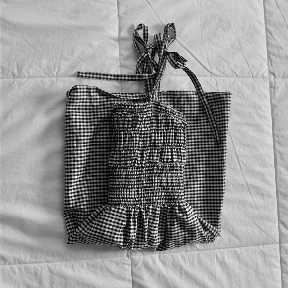 Forever 21 Dresses & Skirts - Black and White Checkered Tie-Strap Dress (M)